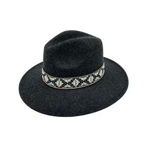 BRIGITTE -CHARCOAL FEDORA HAT